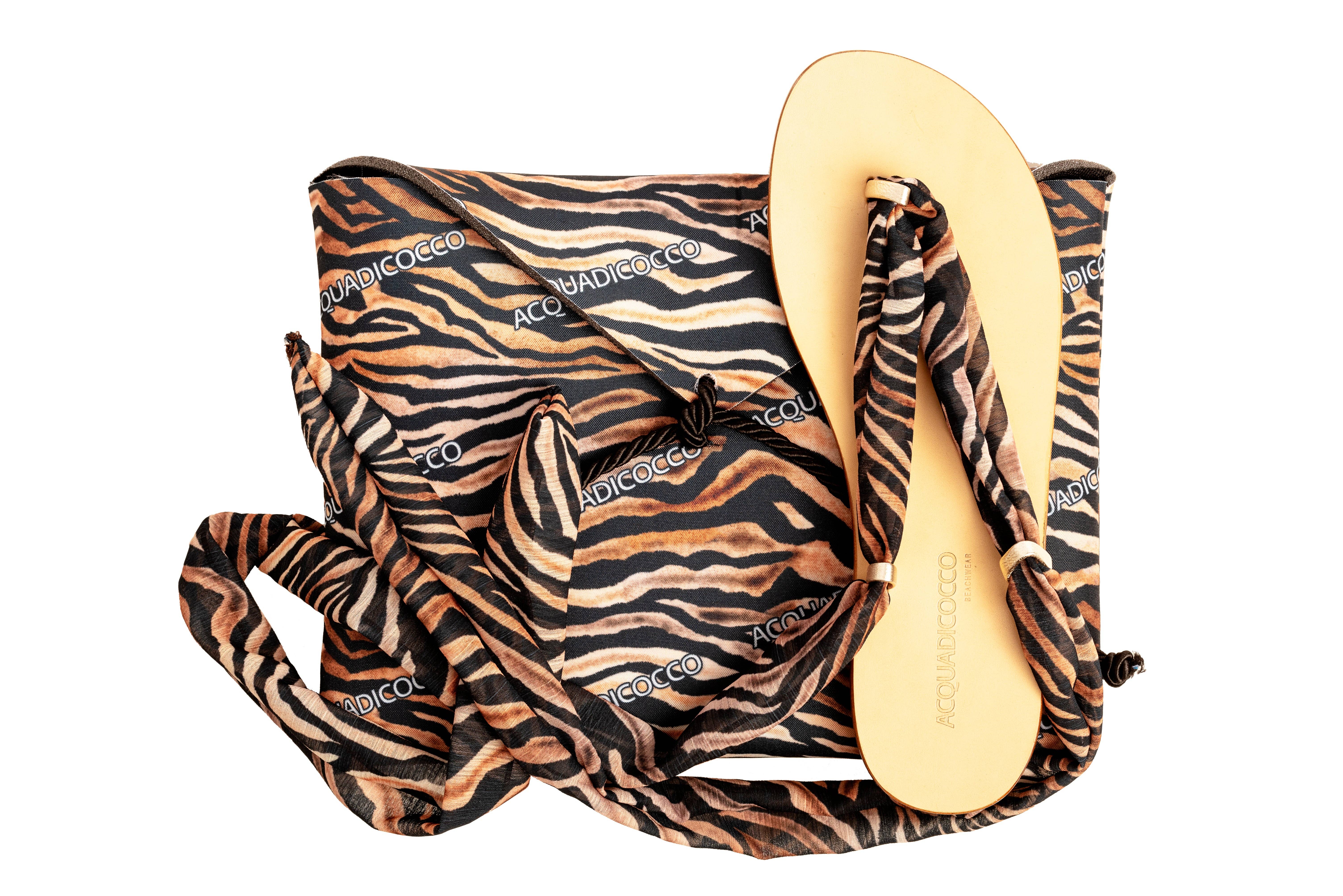 ACQUADICOCCO - Wholesale Sandals - Women's - Real leather slave sandal - Zebra
