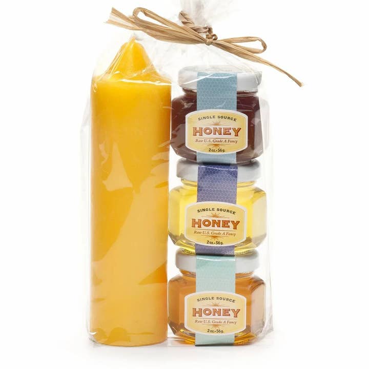 Muestra de velas de cera de abeja y miel de regalo para venta al por mayor de Ames Farm Natural Bee Products