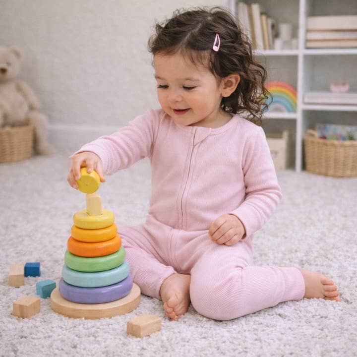 Perfect Pink Rib Convertible Romper for wholesale by Sweet Bamboo