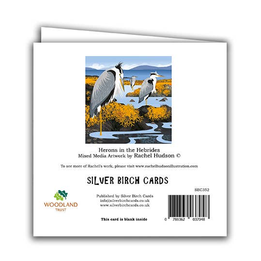 Silver Birch Cards – wholesale Everyday greeting card – Blank Greeting Card ''Herons in the Hebrides"1