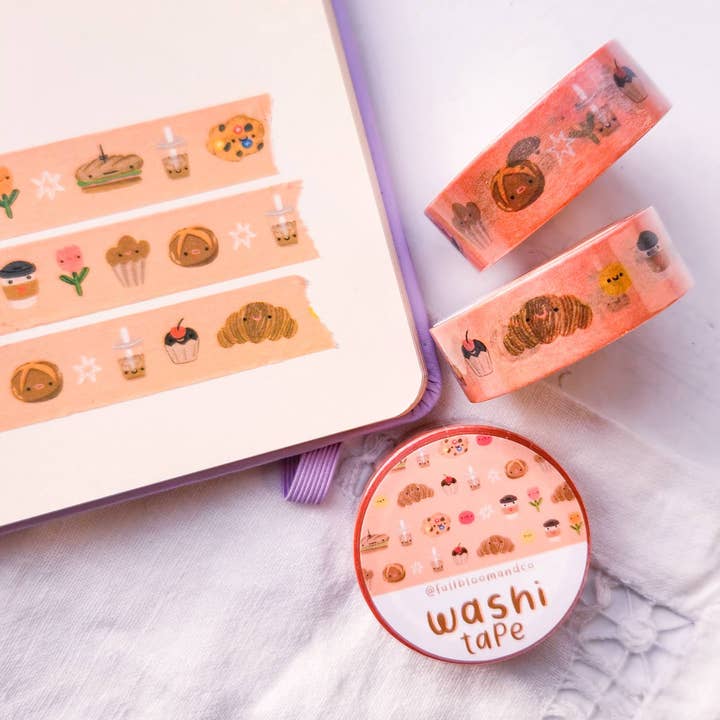 Full Bloom and Co. – wholesale Washi tape – French Bakery Washi Tape - Pastries Coffee2