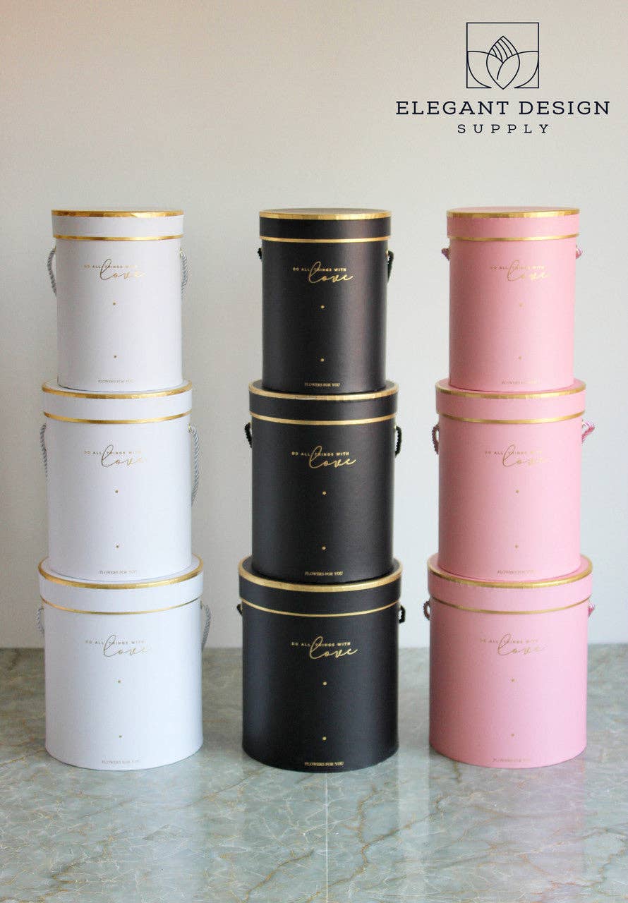 Elegant Design Supply - Wholesale Gift box - Do all things with Love Round Hat Flower Box11