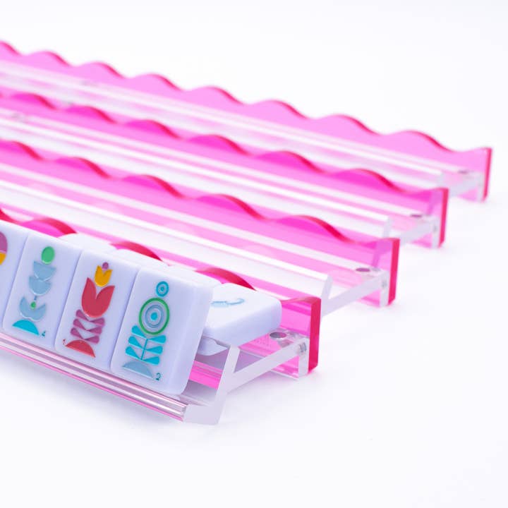 My Fair Mahjong - Wholesale Board Game - Wavy Acrylic Mahjong Racks | Many Colors | Magnetic Pushers