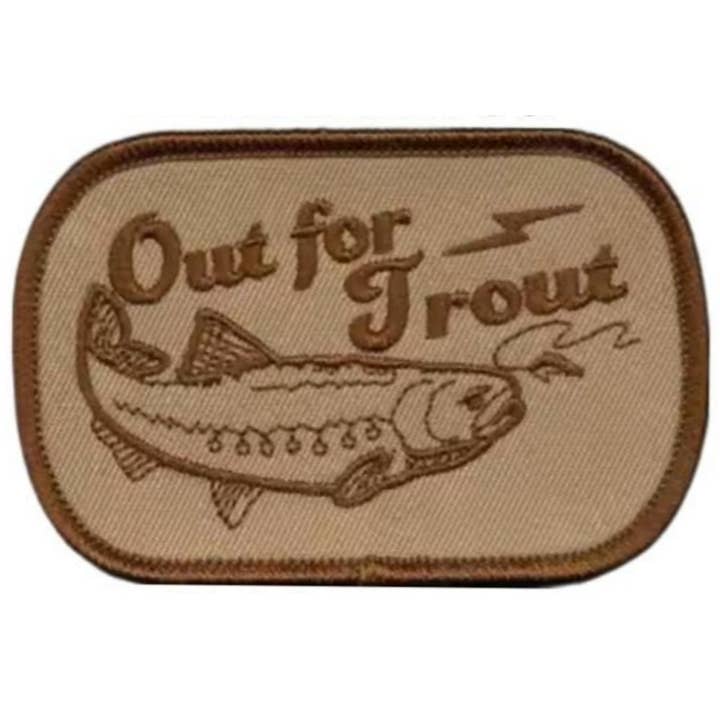 ThatsRad - Wholesale Patch - Out for Trout - Embroidered Iron on Patch