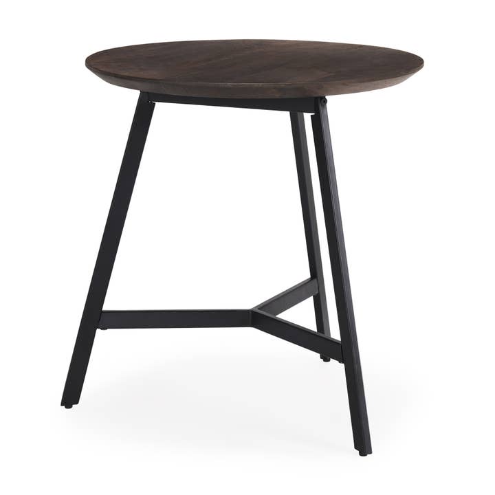 23" Espresso and Black Solid Wood and Metal Tray Table for wholesale by HomeRoots