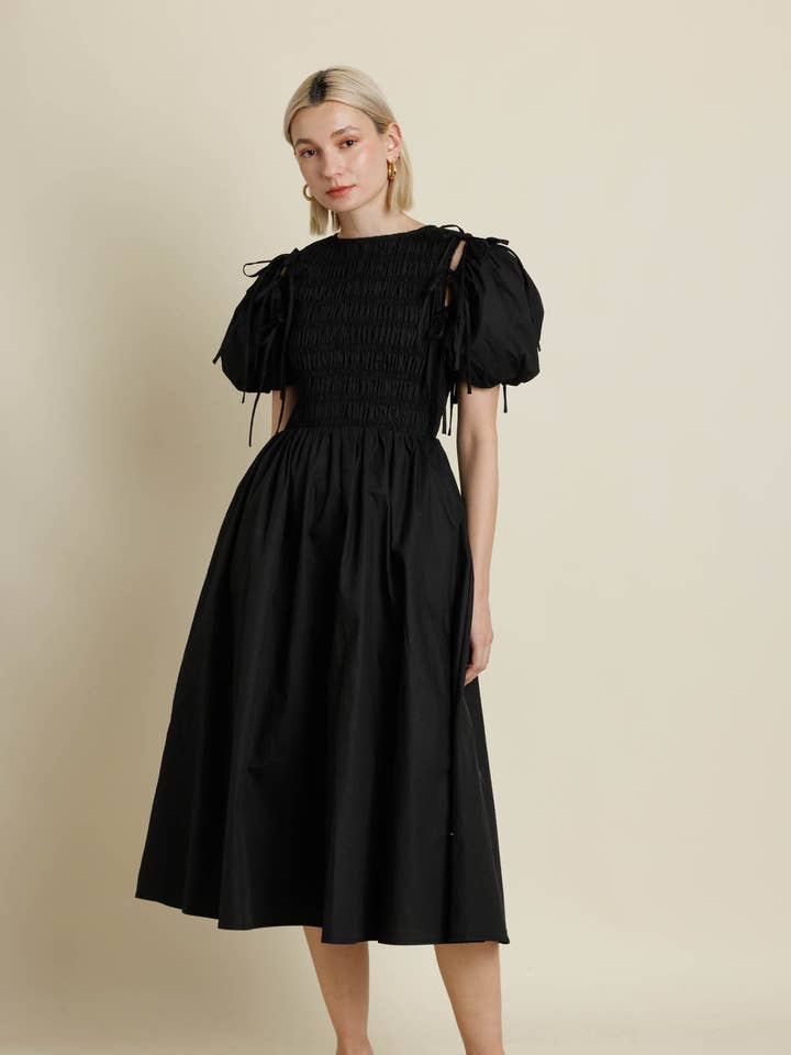 AD2157 - DETACHABLE SLV MIDI DRESS for wholesale by Aureum