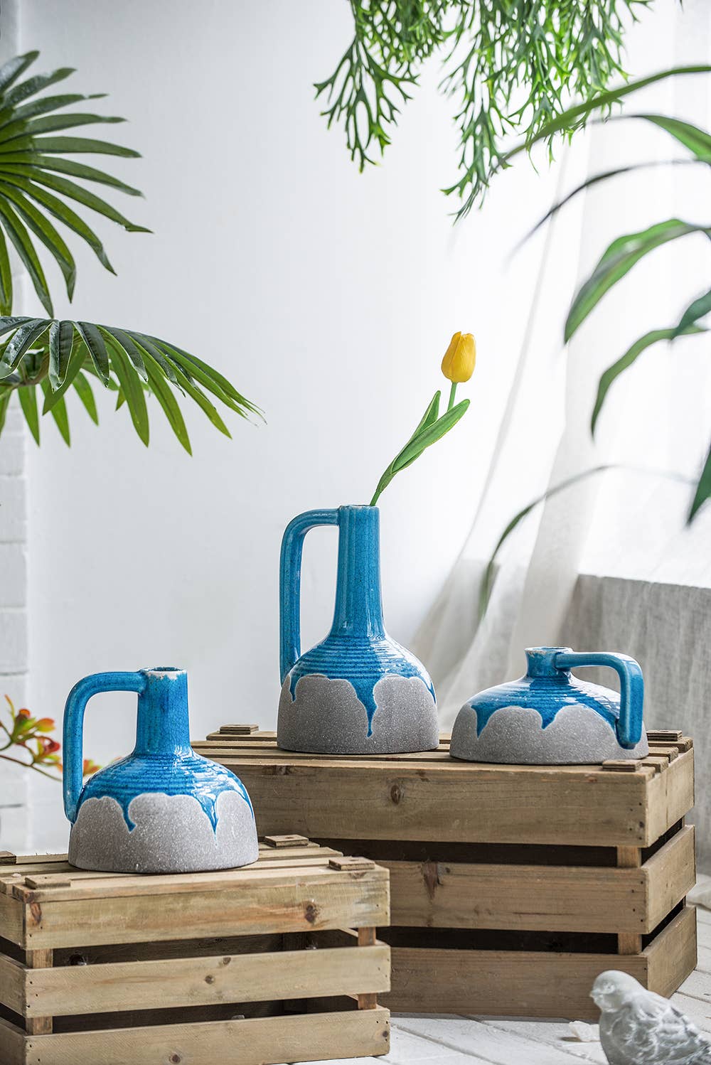 A&B Home Group Inc. - Wholesale Vase - 6x6x9" Cobalt Cloud Ceramic Jug8