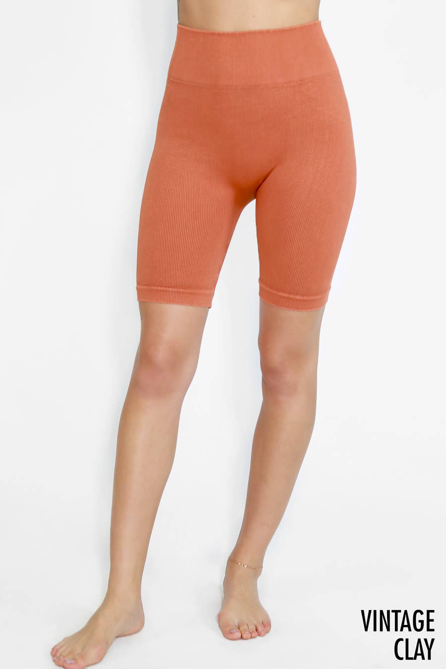 NIKIBIKI - Wholesale Athletic Shorts - Women's - NB8055 - Vintage Ribbed Highwaist Biker Shorts9