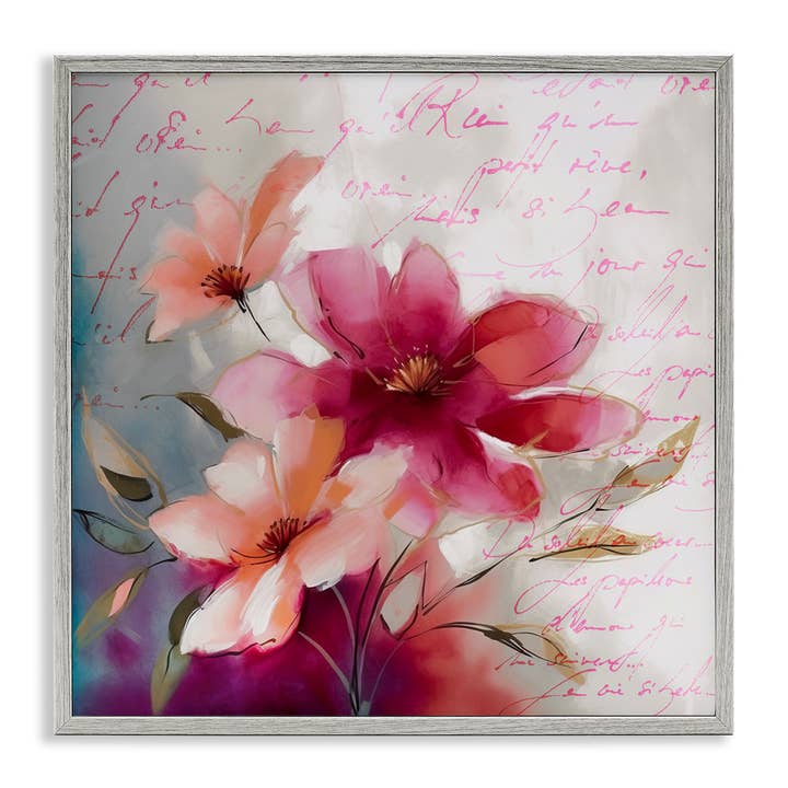 Stupell Industries - Wholesale Wall Sign - Pink Vintage Florals - Framed Wall Art15
