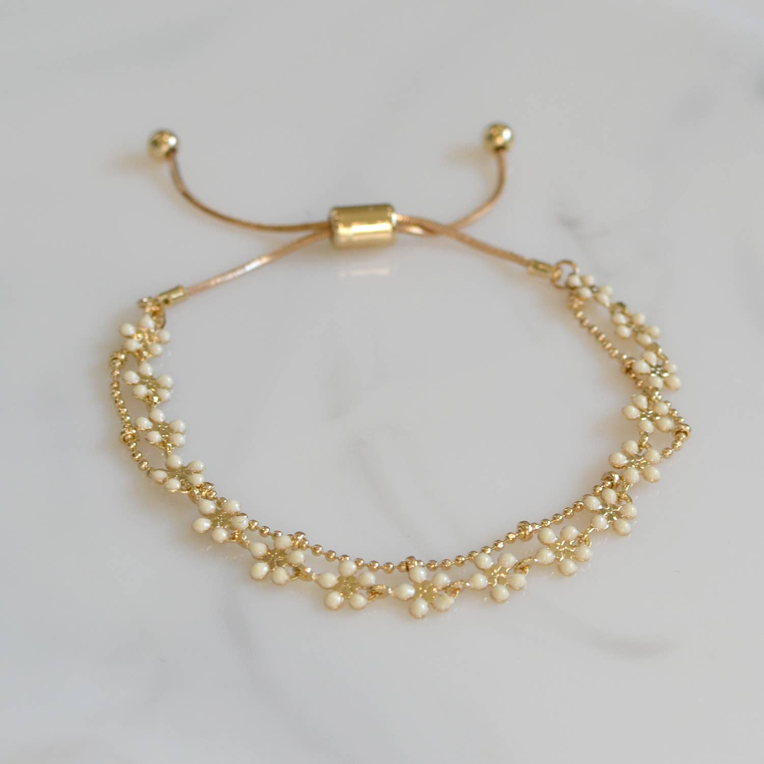 StarryNYC - Wholesale Schakelarmband - Verstelbare kettingarmbanden met gekleurde epoxyemaille bloemen3