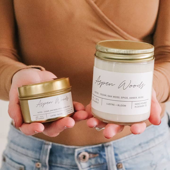 Aspen Woods Soy Candle | Natural Soy Wax Candle | Hand-Poured Scented Candle for wholesale by LUSTRE + BLOOM