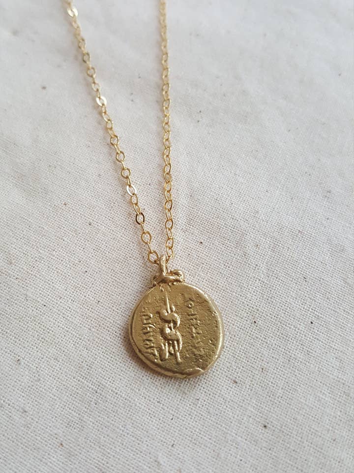 Snake and Staff Coin Necklace for wholesale by Ladyfine Collective