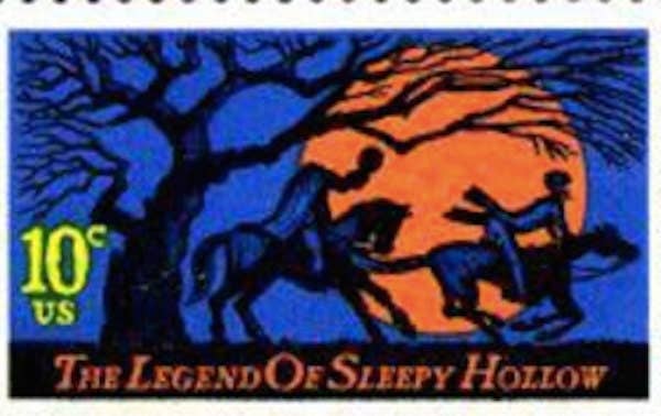 Postage Stamp Jewelry - Wholesale Pendant/Charm Necklace - 1974 Sleep Hollow Headless Horseman Stamp - USA Stamp - Postage Stamp Jewelry - Vintage Postage Stamp Necklace - Antique Bronze Finish4