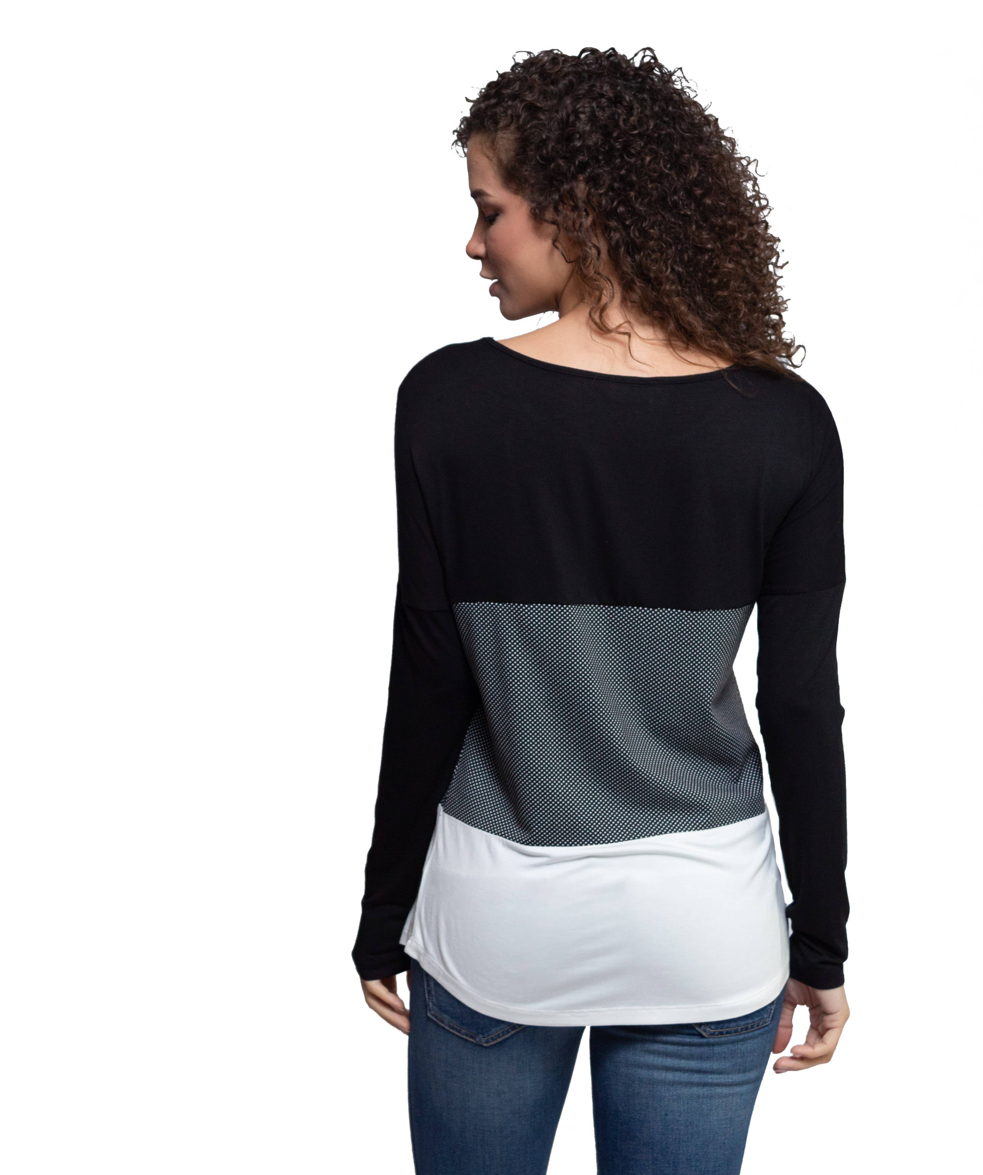 AtoZ - Wholesale Tunic - Women's - Shirin Clor Block Print Long Slv Tunic1