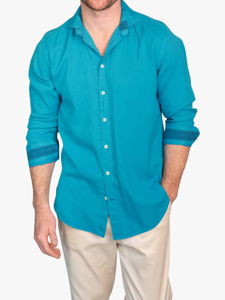 KOY CLOTHING - Venta al por mayor Camisa con botones - Hombre - Camisa Kabisa Kikoy azul