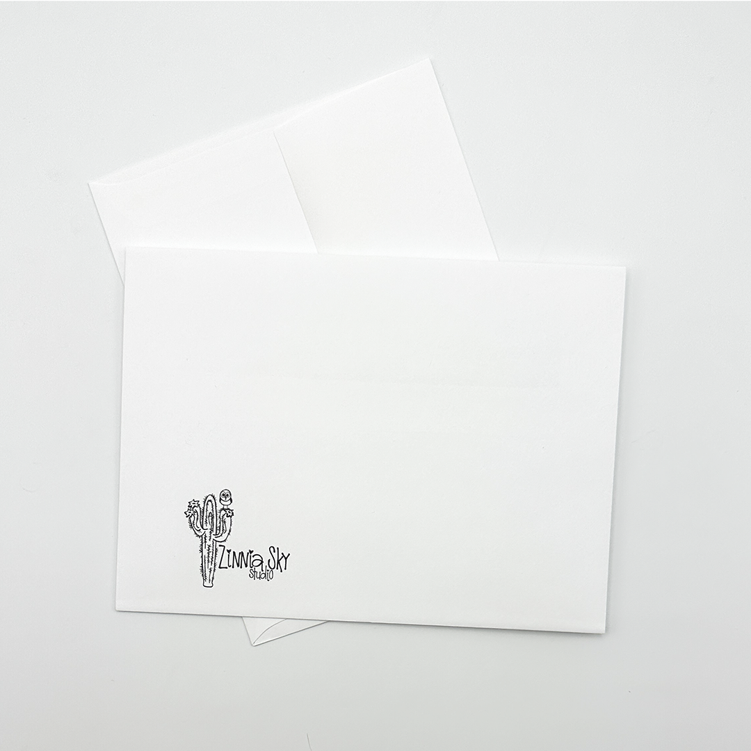 Zinnia Sky Studio LLC - Vente Carte de bon rétablissement - Carte Desert Cactus Orange | Get Well1