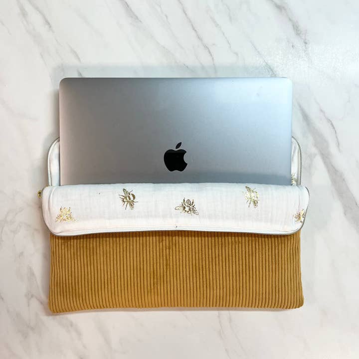 AMMA - Wholesale Laptop/Tablet Case - Women's - Corduroy laptop case - Mustard