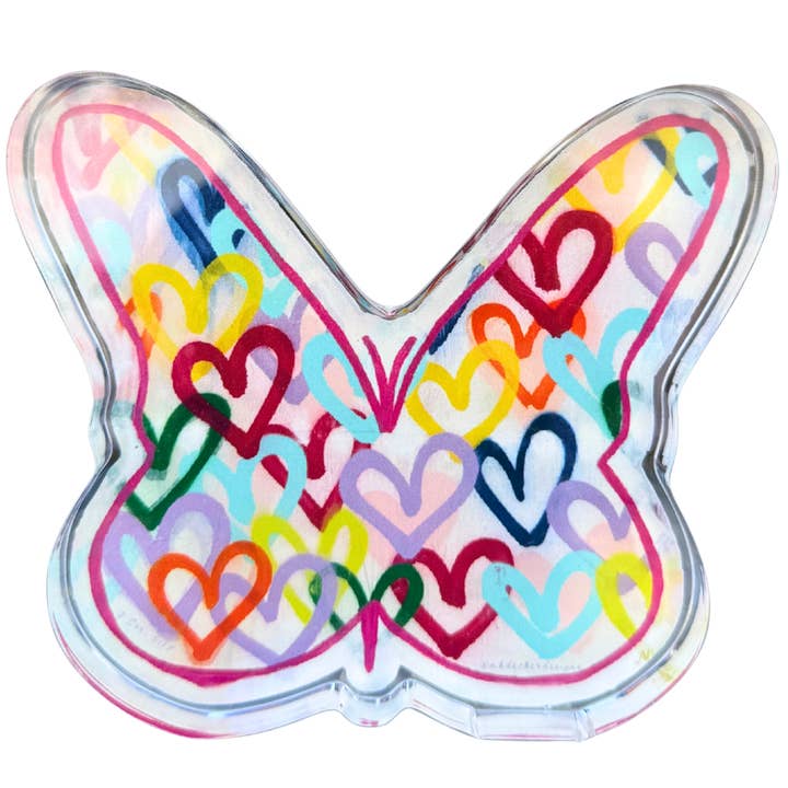 “Borboleta Coração Arco-Íris” Prateleira de Acrílico por atacado de MK Decker Designs