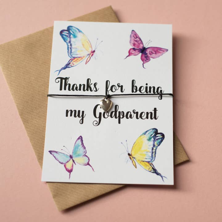 A6 postcard print - Thanks Godparent for wholesale by Dios Designs