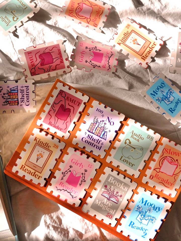 Book Lover Stamps Stickers | Girly Bookish Stickers for wholesale by Arts By BooksNMae