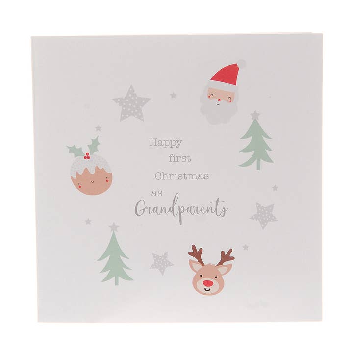 Glad första julen som morföräldrar hälsningskort (tomte/pudding) för wholesale av Ziggle Baby