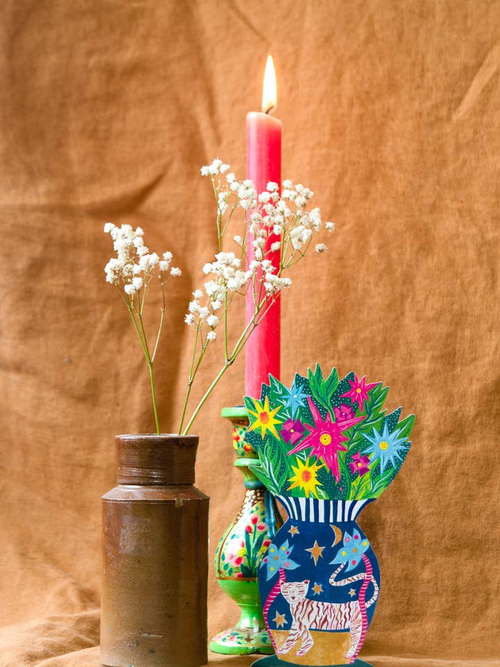 'Magical Pop Up Tiger Vase' wenskaart voor wholesale door Hutch Cassidy