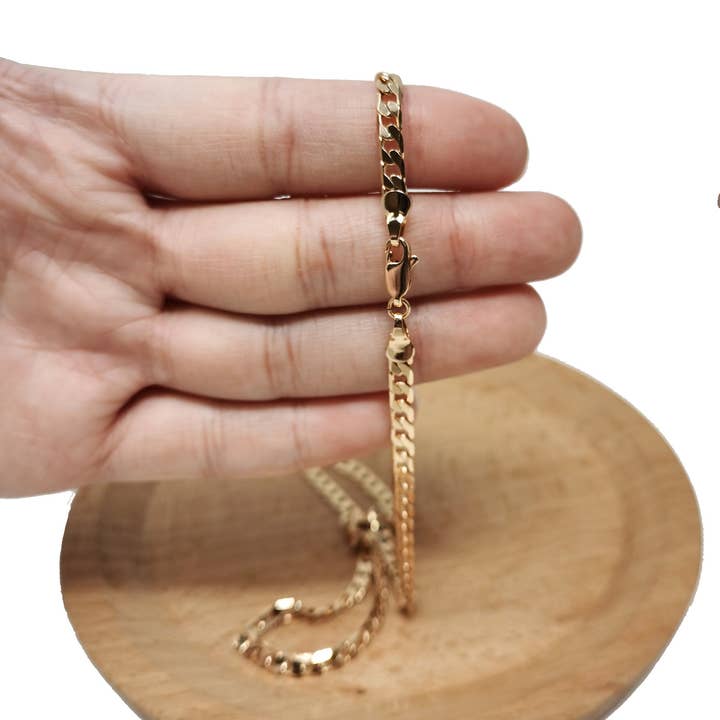 Collana a barbazzale cubano riempita in oro rosa 18 carati, pronta all'uso, 45 cm per la vendita all'ingrosso da parte di Aim Eternal