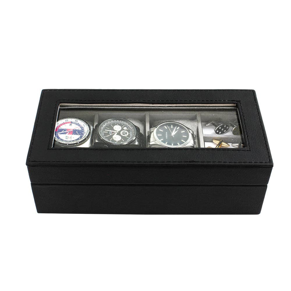 Sophos – wholesale Jewellery box/organiser – Black Watch Box + 3 Sections3