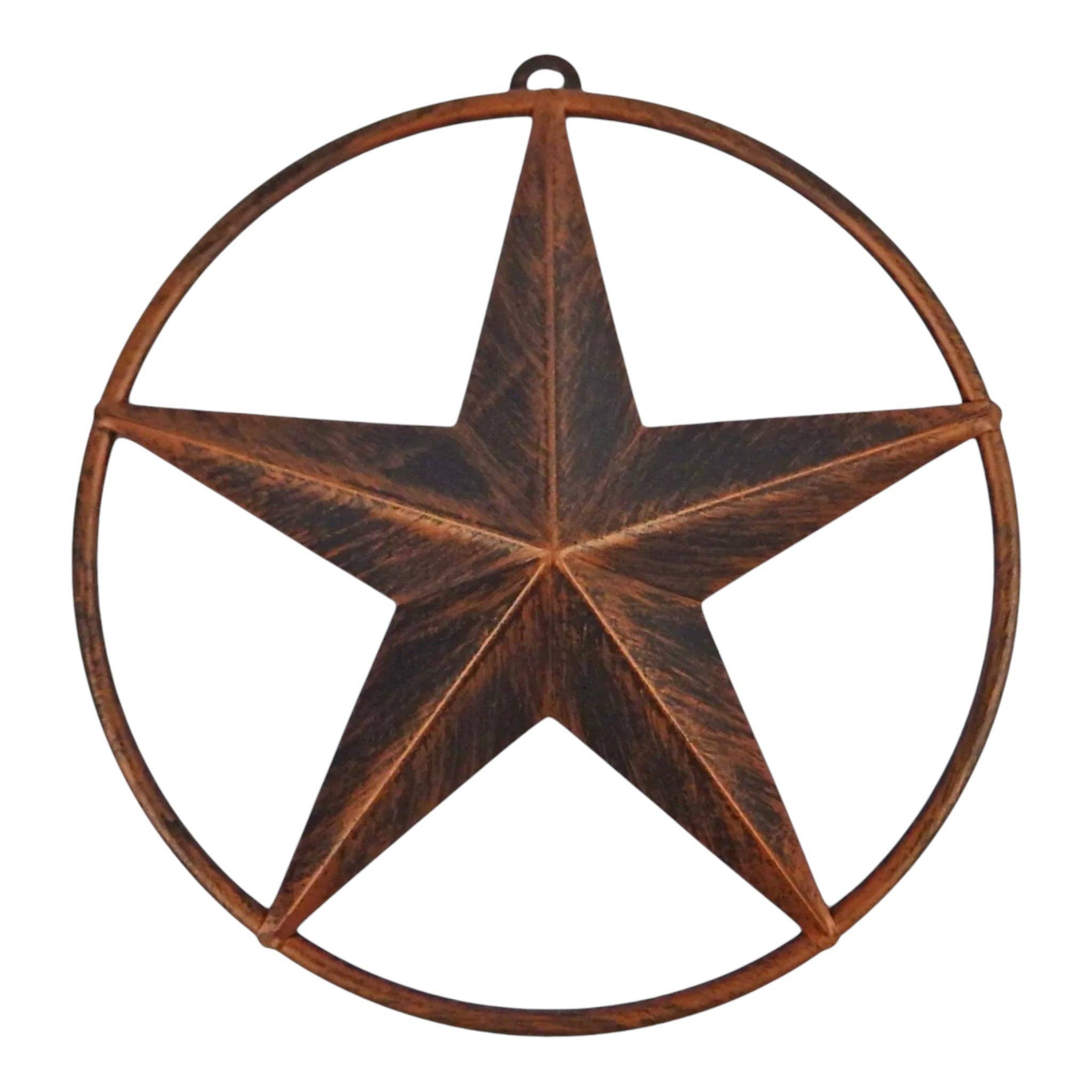 Iron & Blossom - Wholesale Wall Accent - Metal Barn Wall Star, Brushed Copper with Smooth Ring Accent1