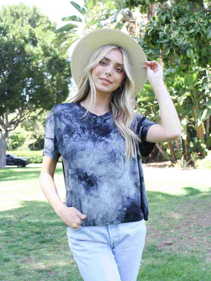 t-shirt met korte mouwen en ronde hals, tie dye voor wholesale door Good Stuff Apparel