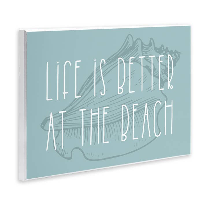 Stupell Industries - Wholesale Wall Sign - Better at Beach with Shell - Unframed Wall Art3