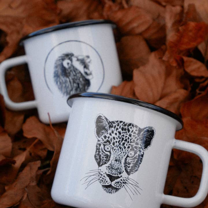 Hannibelle - Wholesale Coffee Mug - Enamel Mug Leopard