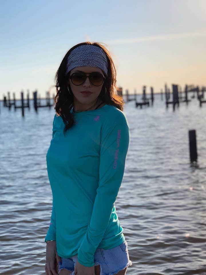 Coastal Waters Supply Company - Wholesale Athletic Top - Women's - Coastal Waters Crew Neck Women's UPF 50 Sun Protection Tee-2