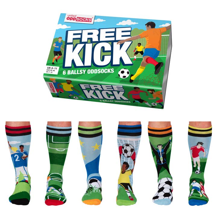 FREE KICK | 6 Odd Socks Gift Box - United Oddsocks for wholesale by Sock Academy