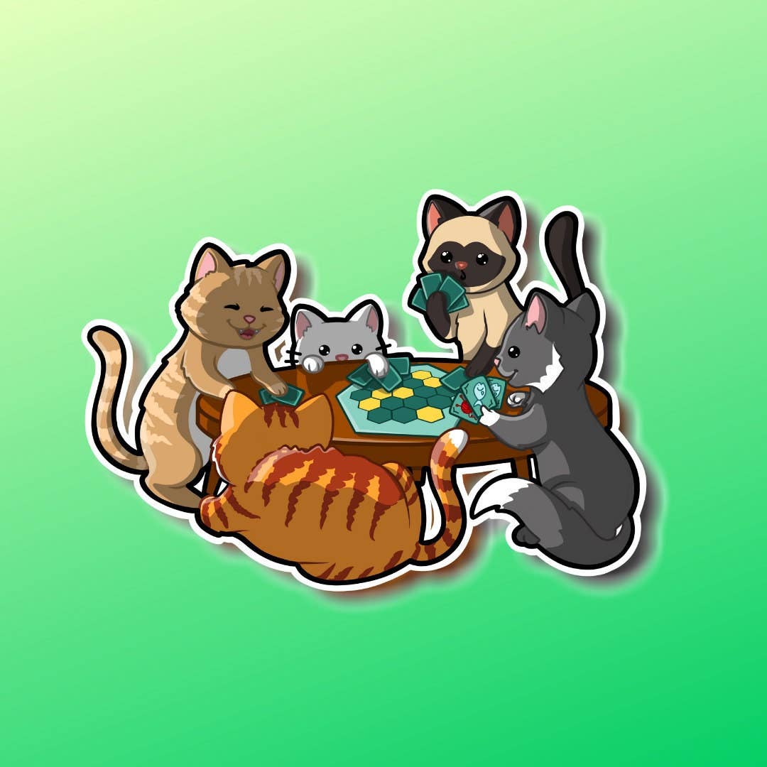 Mega Kawaii Cuties – wholesale Sticker – Board Game Playing Cats Sticker