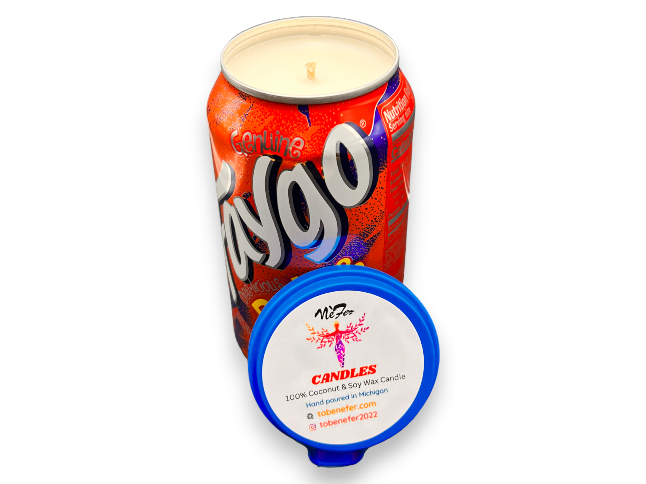 Nefer Designer Candles & Home Decor - Venta al por mayor Velas en tarros - Vela de soja Faygo Rock & Rye Pop1