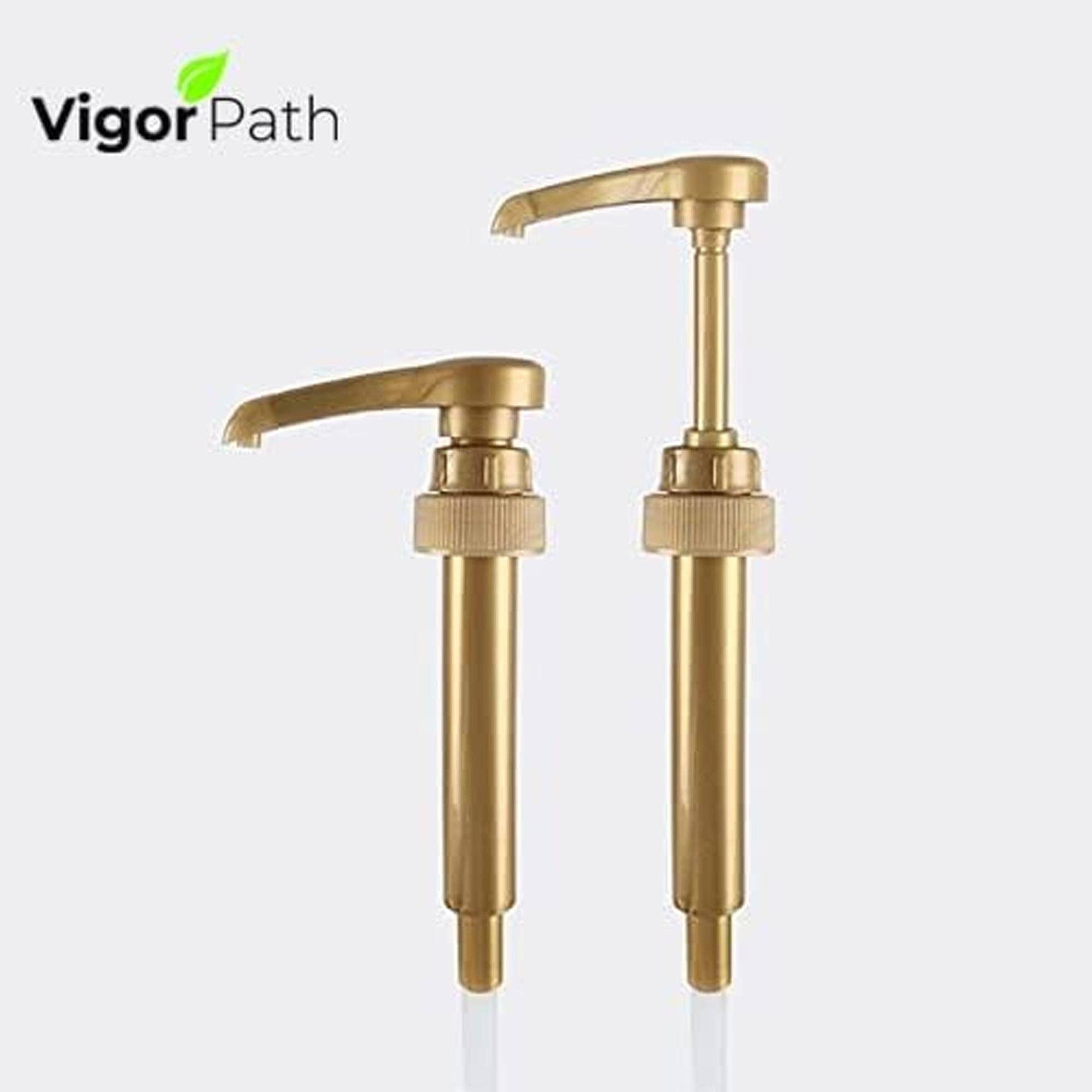 Vigor Path - Vente Ustensile/gadget de cuisine - Pompe à sirop de café dorée - Convient aux bouteilles de 25,4 oz/750 ml (lot de 4)1