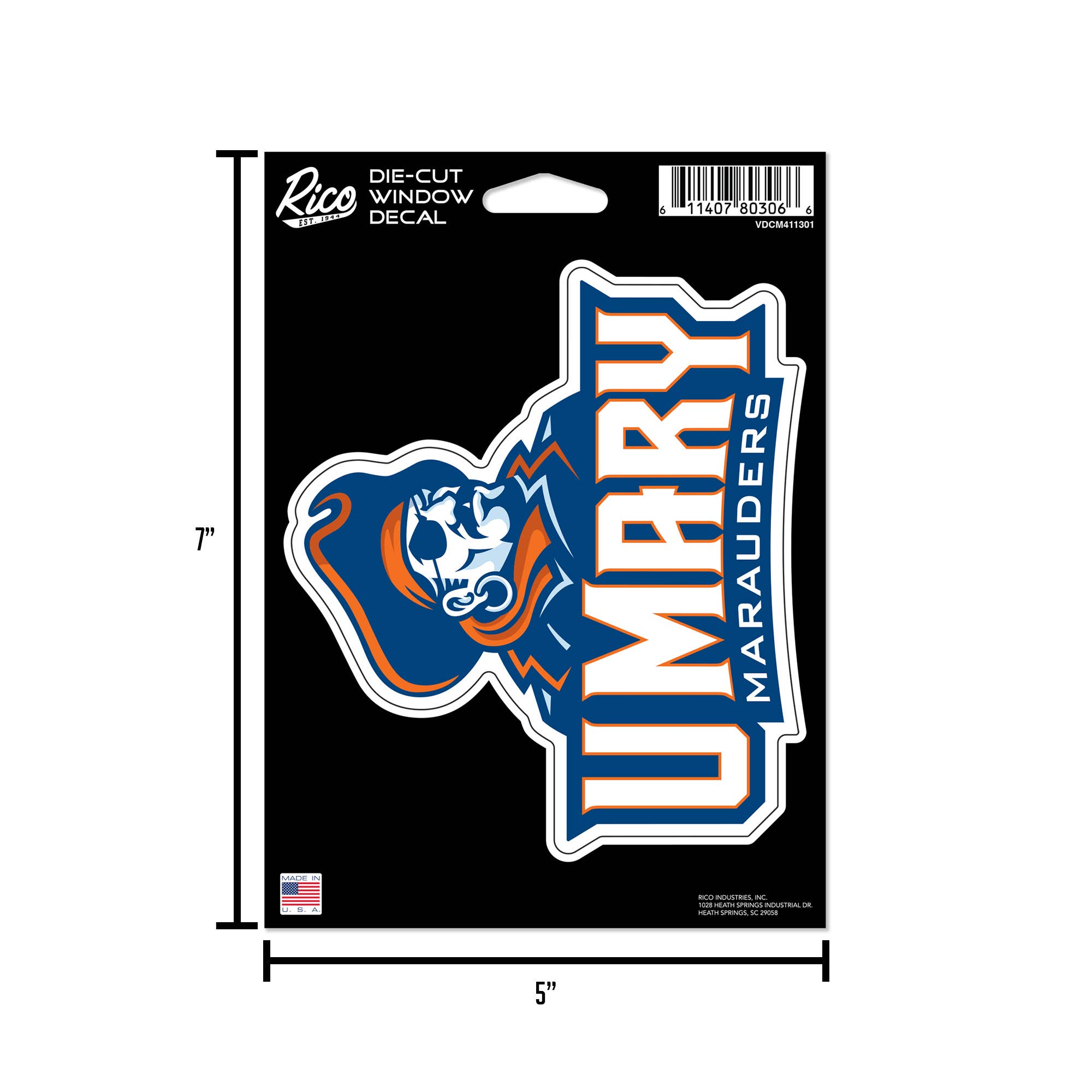 Rico Industries - Vente Breloque décorative pour voiture – unisexe - NCAA Mary Marauders Autocollant Découpé Moyen5