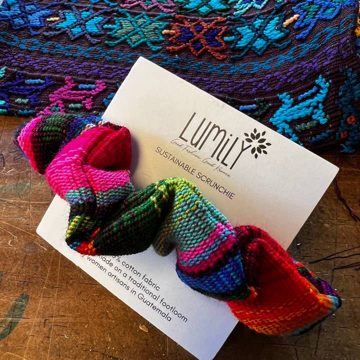 Hacienda Colorful Sarape Striped Scrunchie - Guatemala for wholesale by Lumily