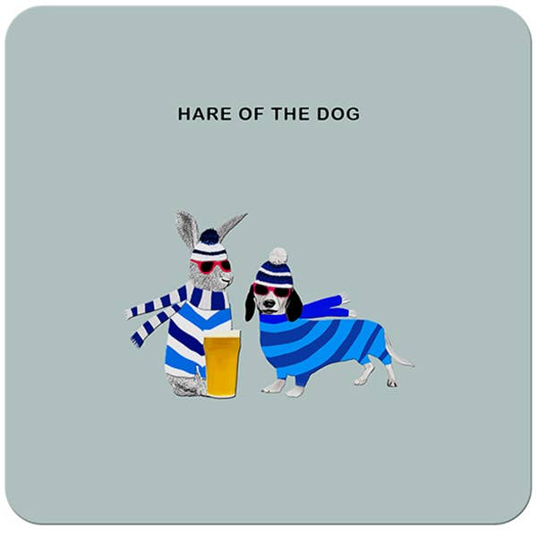 Dessous de verre - Le lièvre du chien pour la vente par Sally Scaffardi Design