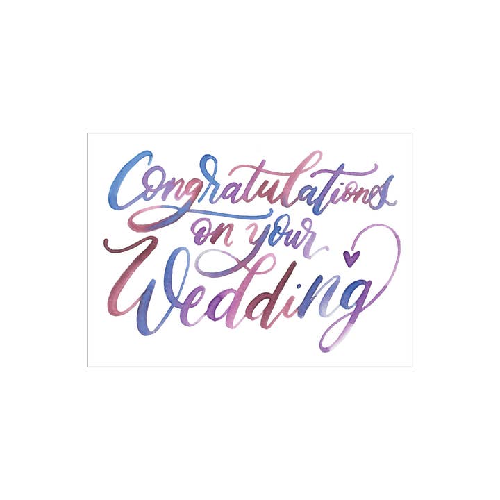 Wedding greeting card for wholesale by Katie Elizabeth Lettering