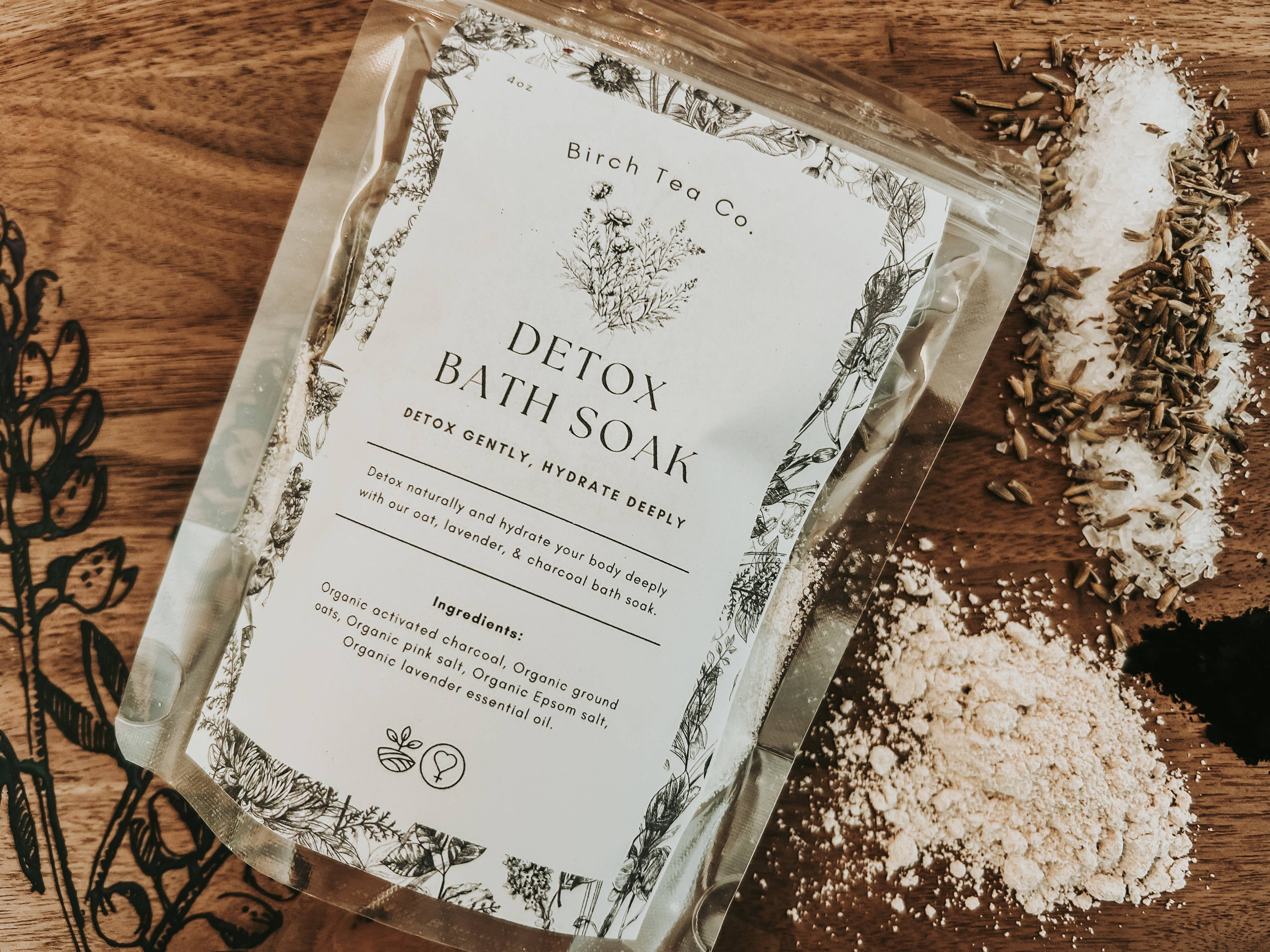 Birch Tea Co. - Venta al por mayor Gel/espuma de baño - Baño Desintoxicante - lavanda, carbón, sal de Epsom2