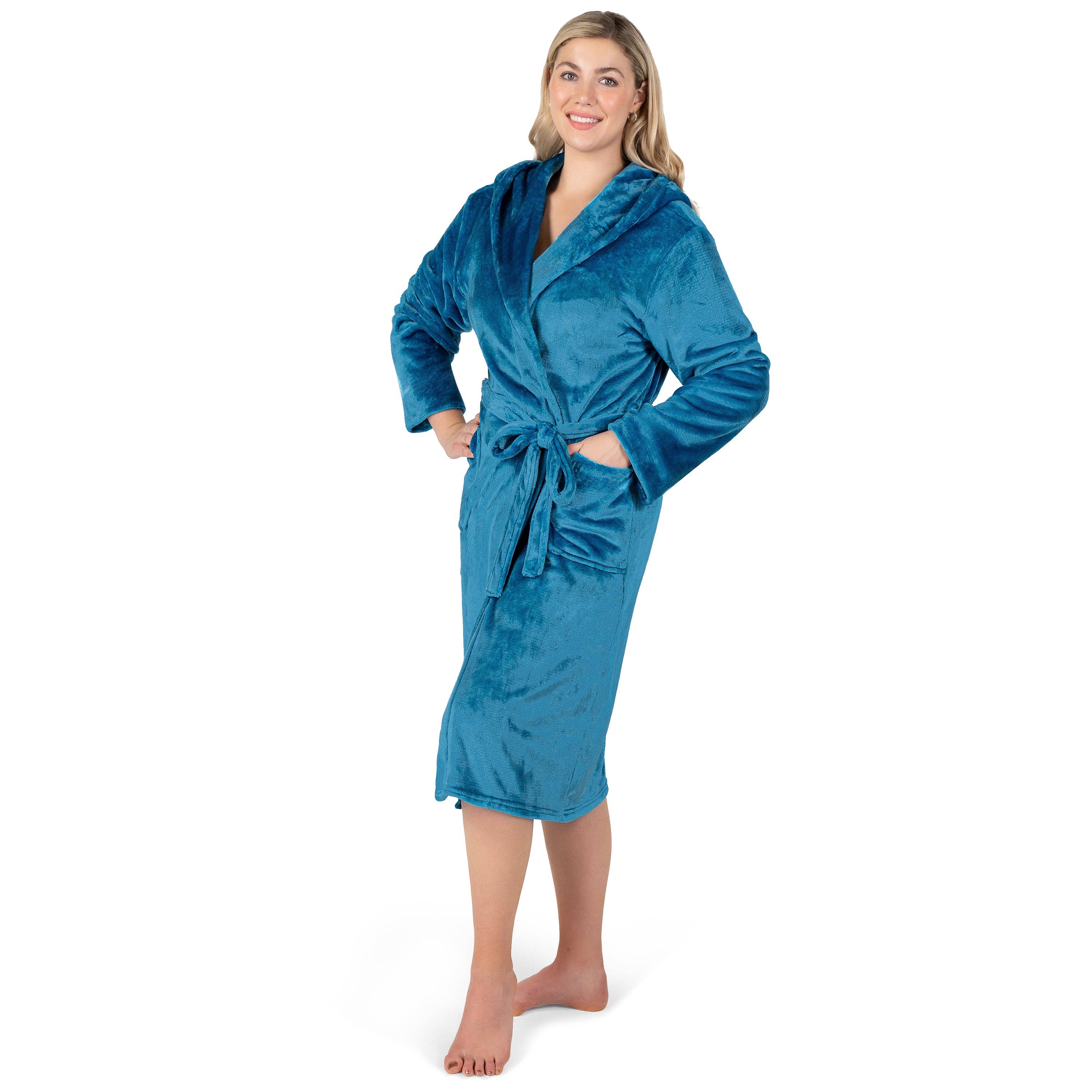 Pavilia - Wholesale Robe - Women's - Women's Classic Fleece Robe with Hood21