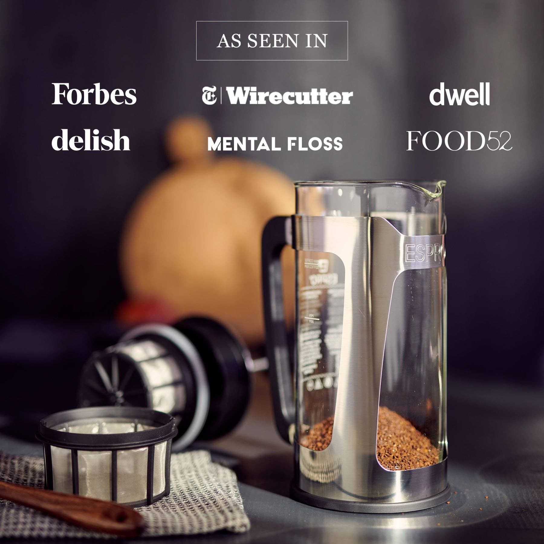 Viva | Espro | Liiton - Wholesale French Press - P5 French Press Coffee Maker - Polished Stainless Steel Cage5