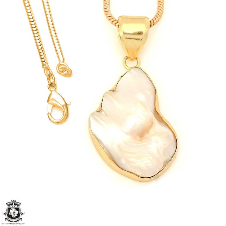 Mabe Biwa Pearl 24-karaats vergulde hanger GPH1706 voor wholesale door SARAH DESIGNS JEWELRY