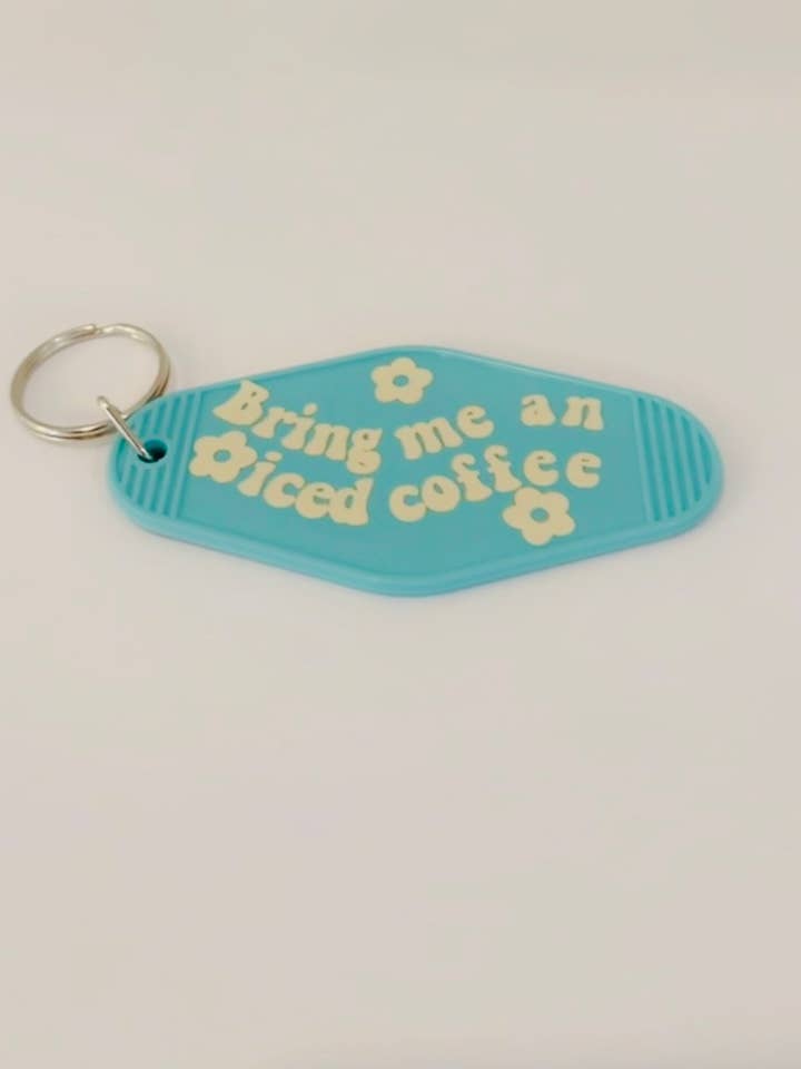Ta med mig en nyckelring för iced coffee motel för wholesale av Pink pretty designs