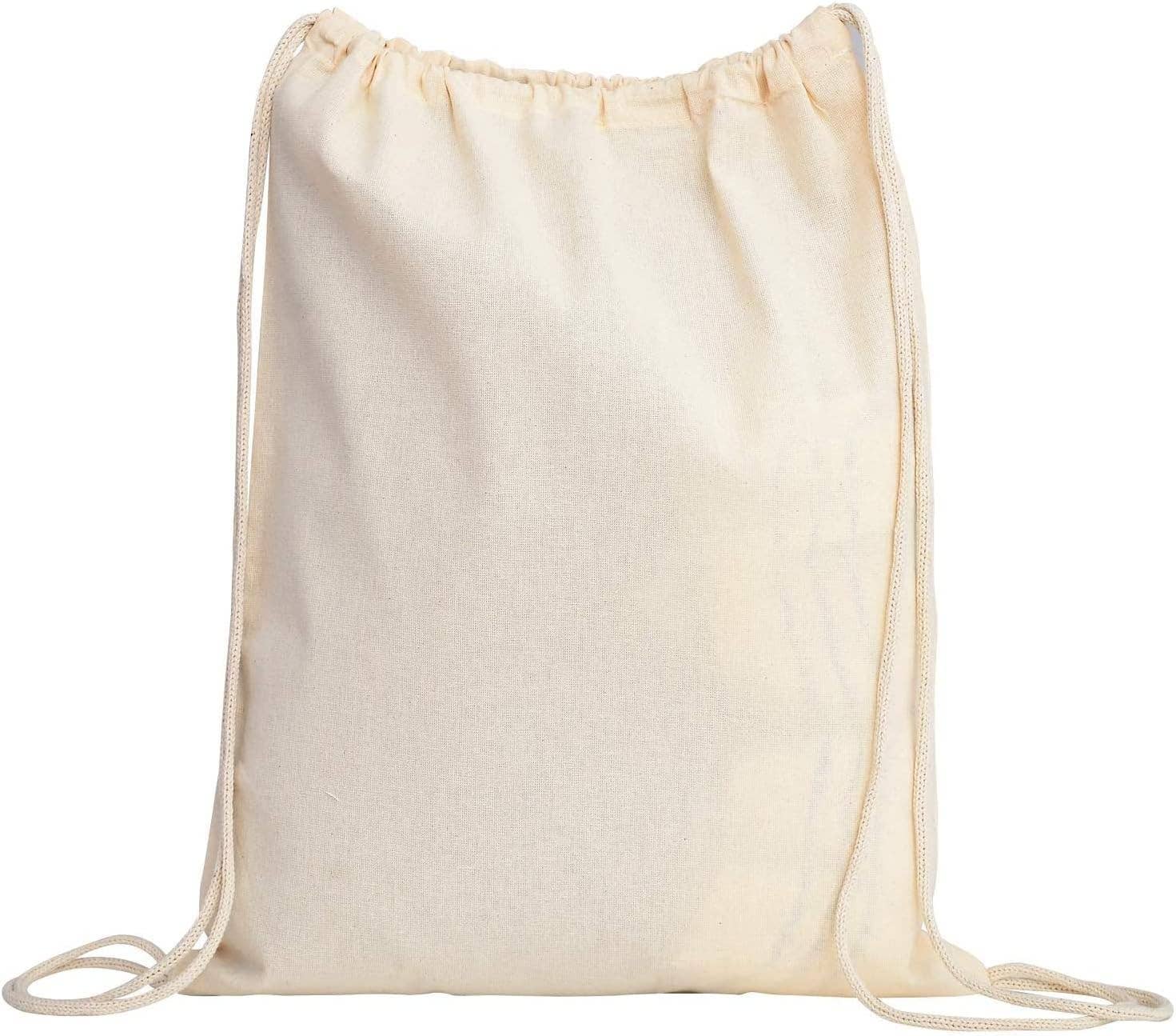 Alo Organic International – Mala com cordão – Unissexo por atacado – Mochila de algodão tipo saco com cordão - tecido de 8 oz e certificação ISO9