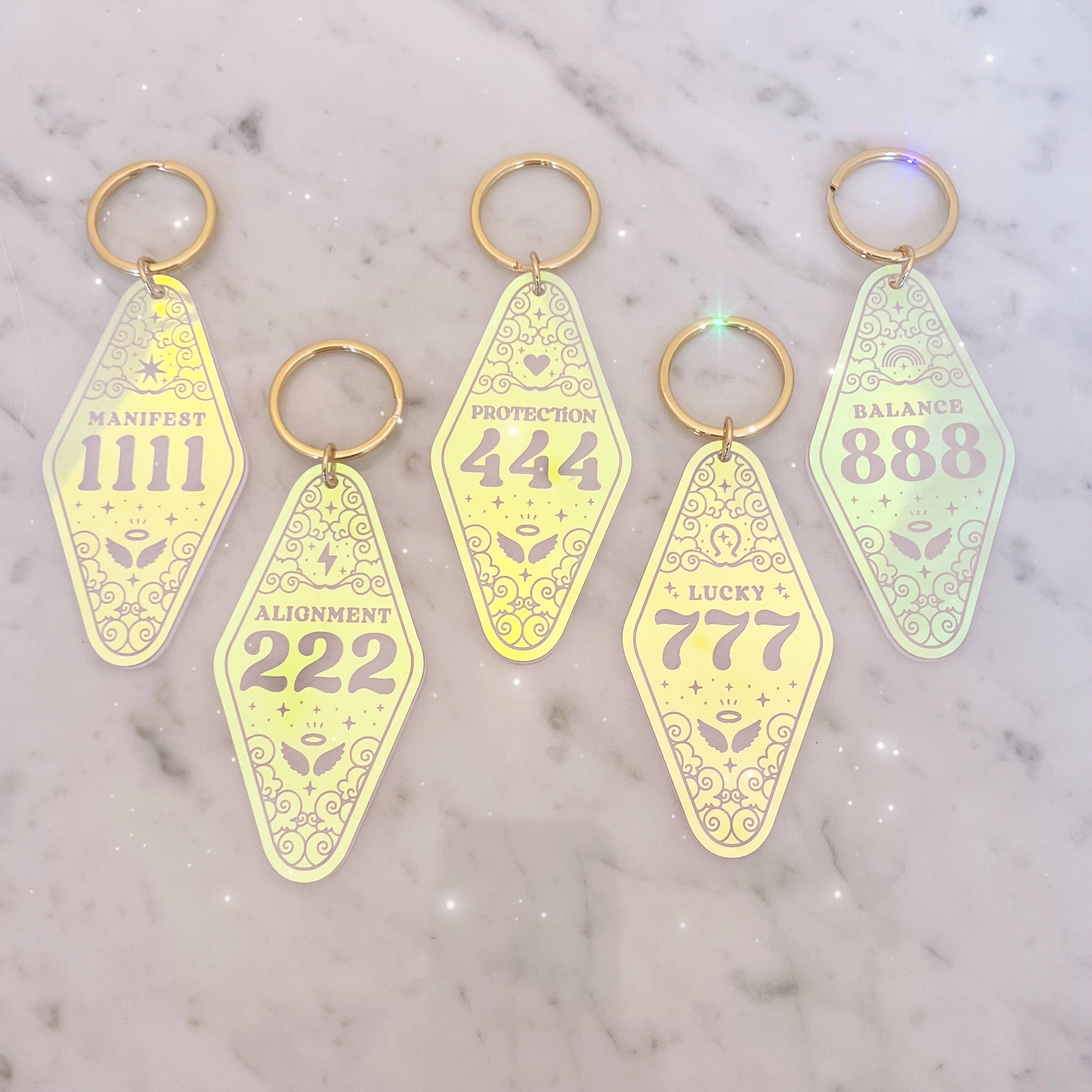 Wildflower + Co. - Wholesale Keychain - Women's - Angel Number Motel Keychain - Stocking Stuffer1