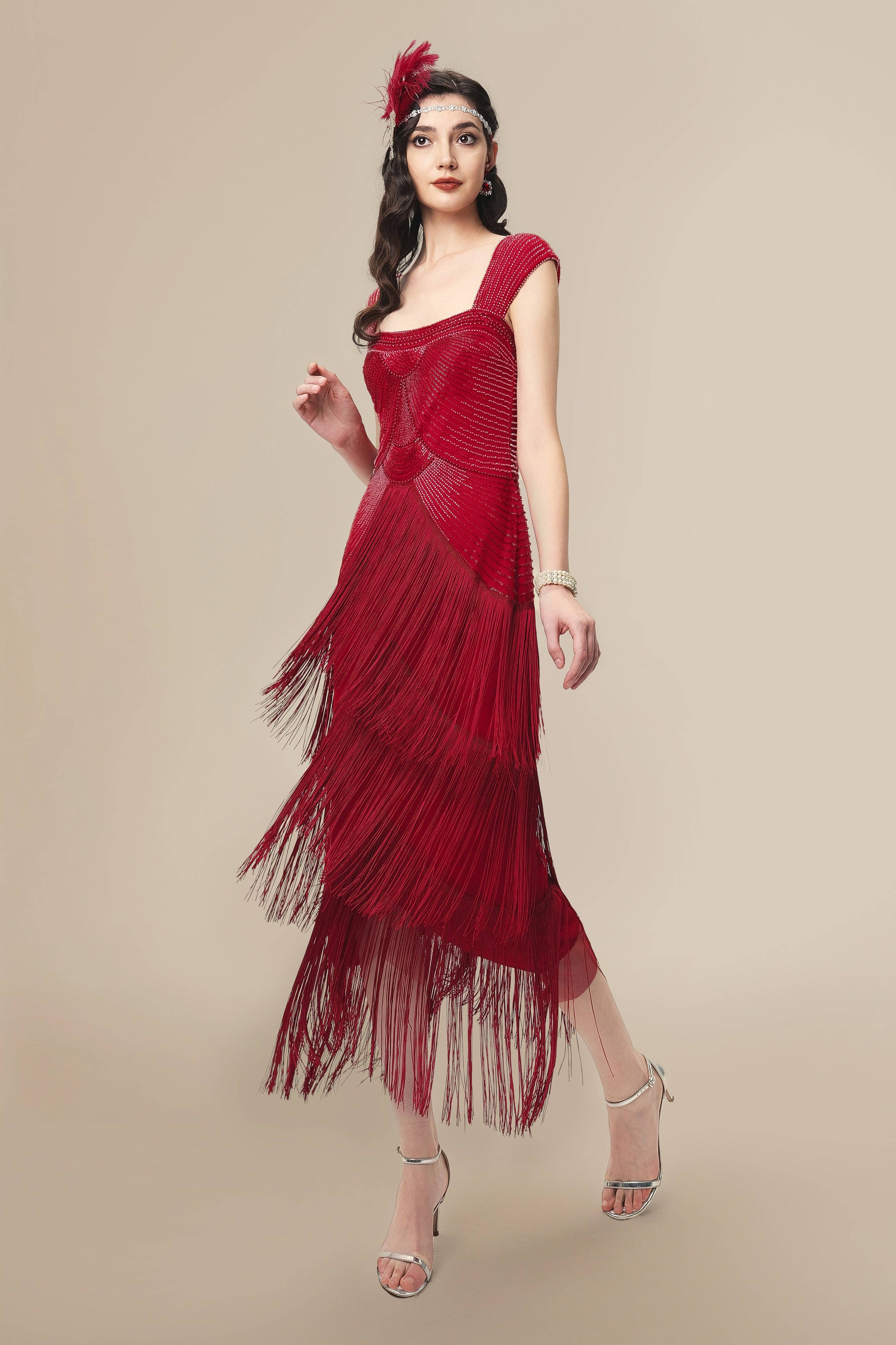 BABEYOND - Wholesale Gown - Women's - Graceful Gradient Bead Fringe Evening Gown15