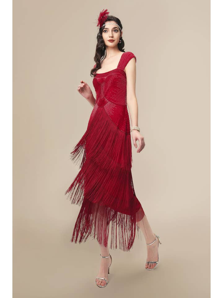 BABEYOND - Wholesale Gown - Women's - Graceful Gradient Bead Fringe Evening Gown15